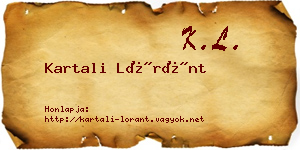 Kartali Lóránt névjegykártya